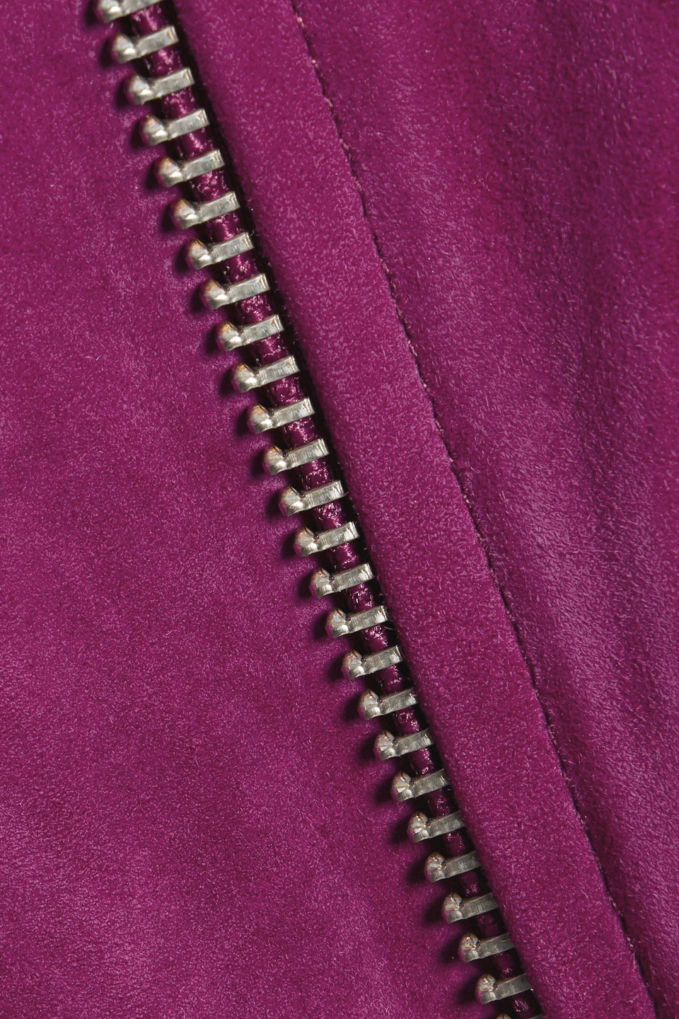 Shop Iro Ashley Suede Biker Jacket In Magenta