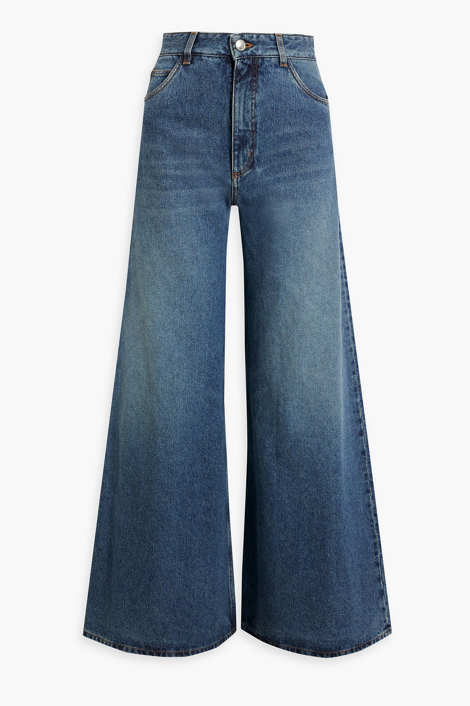 See By Chloé High-rise Wide-leg Jeans In Mid Denim