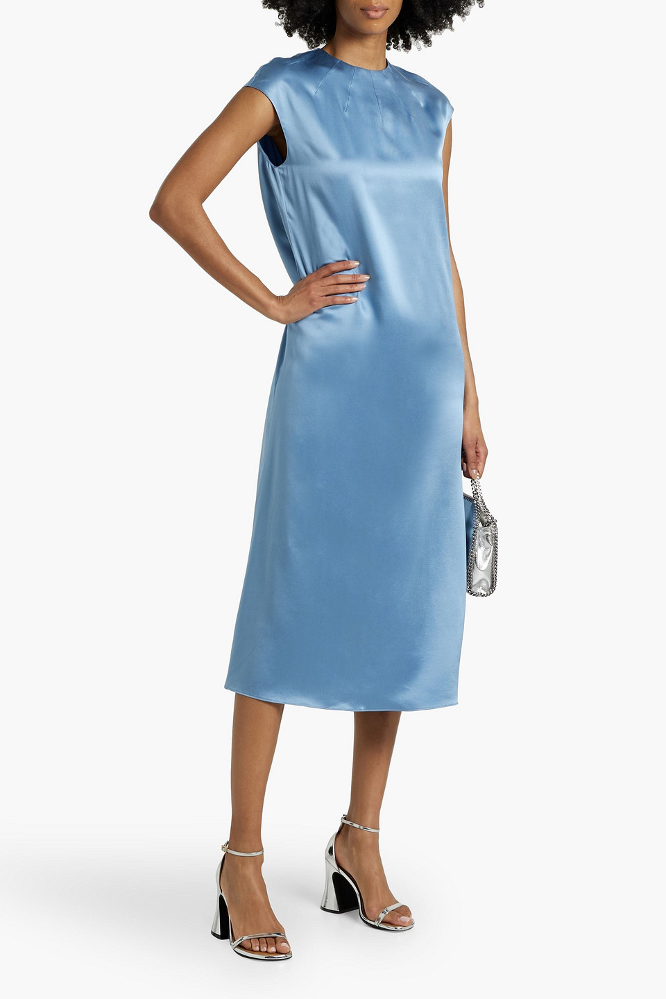 LOULOU STUDIO DOLA SILK-SATIN MIDI DRESS
