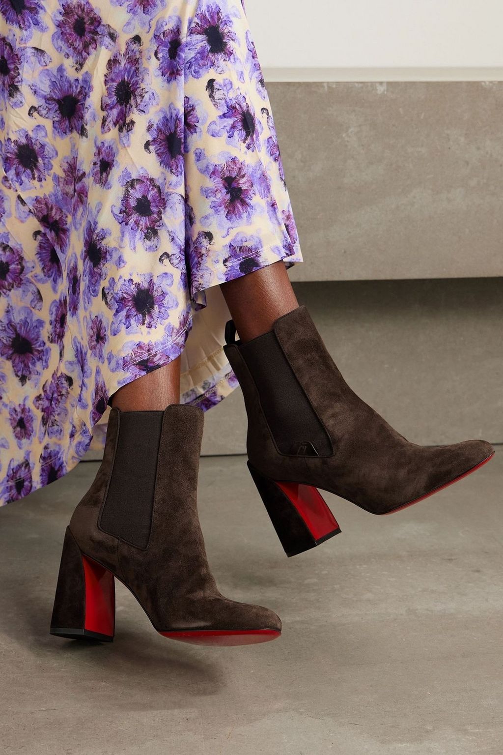 CHRISTIAN LOUBOUTIN Turelastic 85 suede Chelsea boots