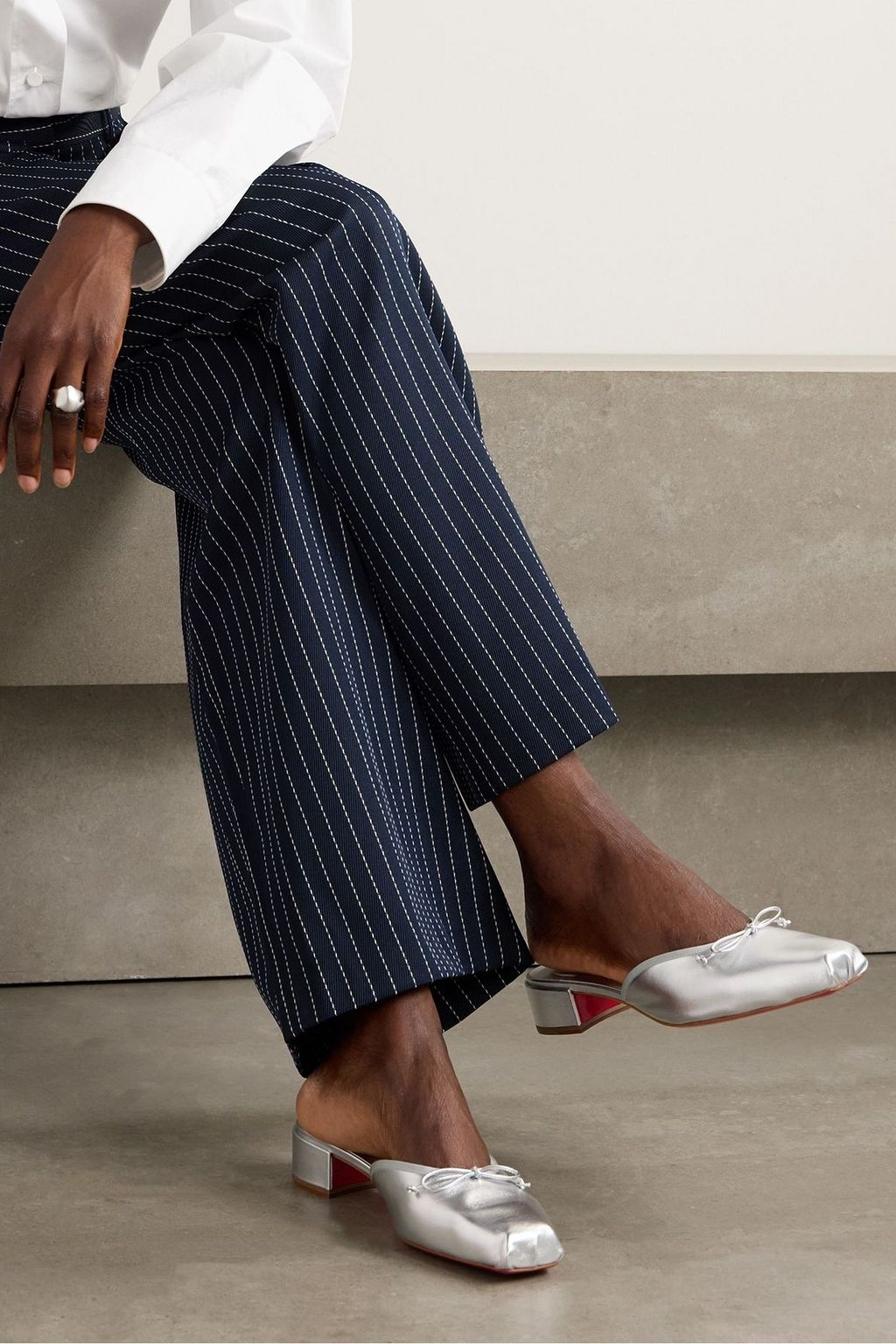 CHRISTIAN LOUBOUTIN Mimiflirt 30 bow-embellished leather mules