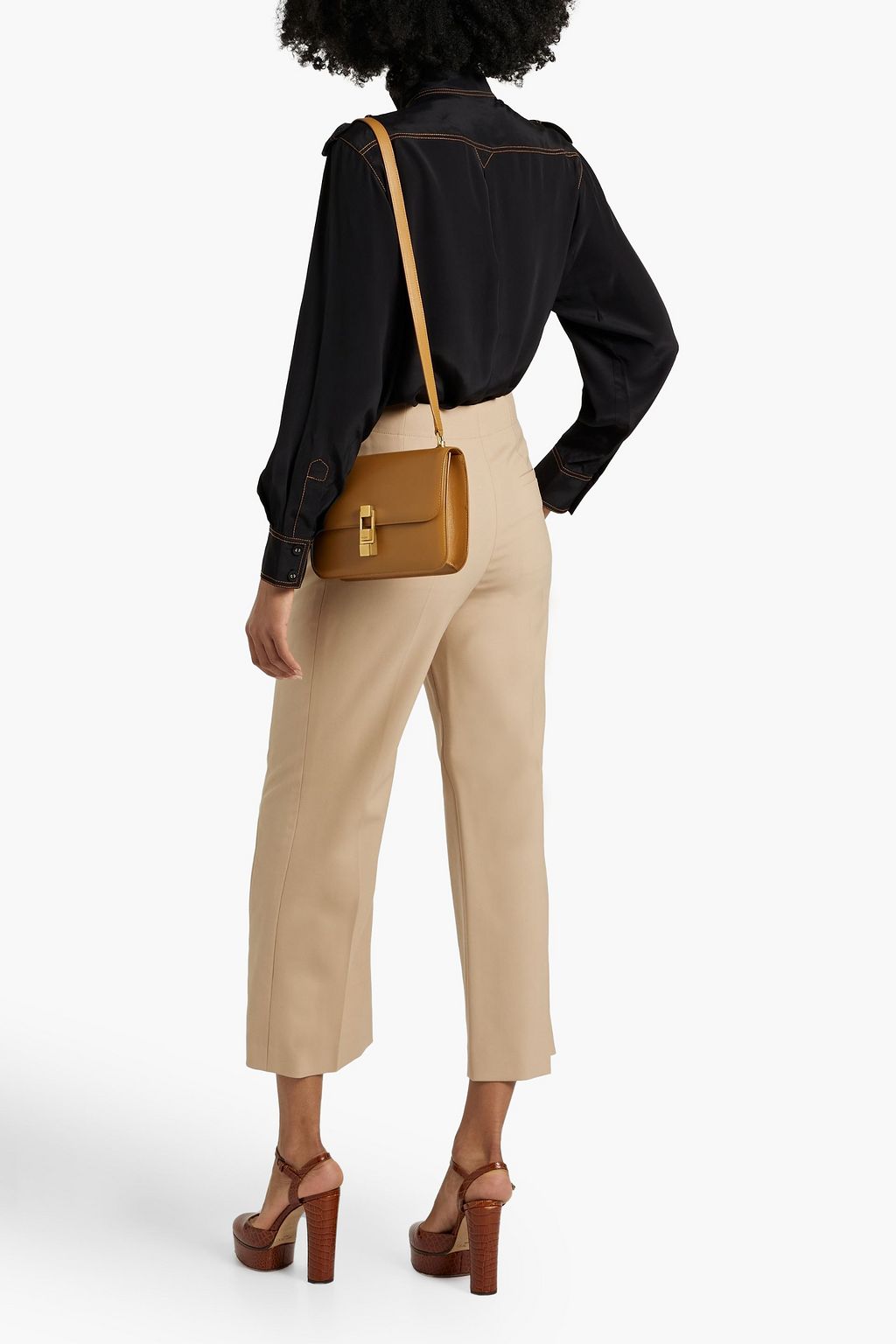 CHLOÉ Cropped wool-blend flared pants