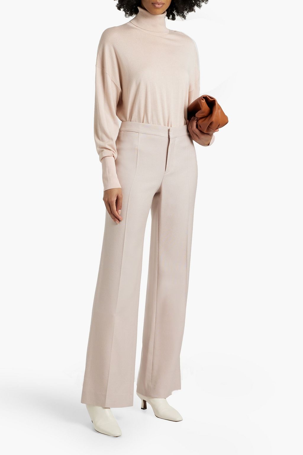 CHLOÉ Wool, silk and cashmere-blend flared pants