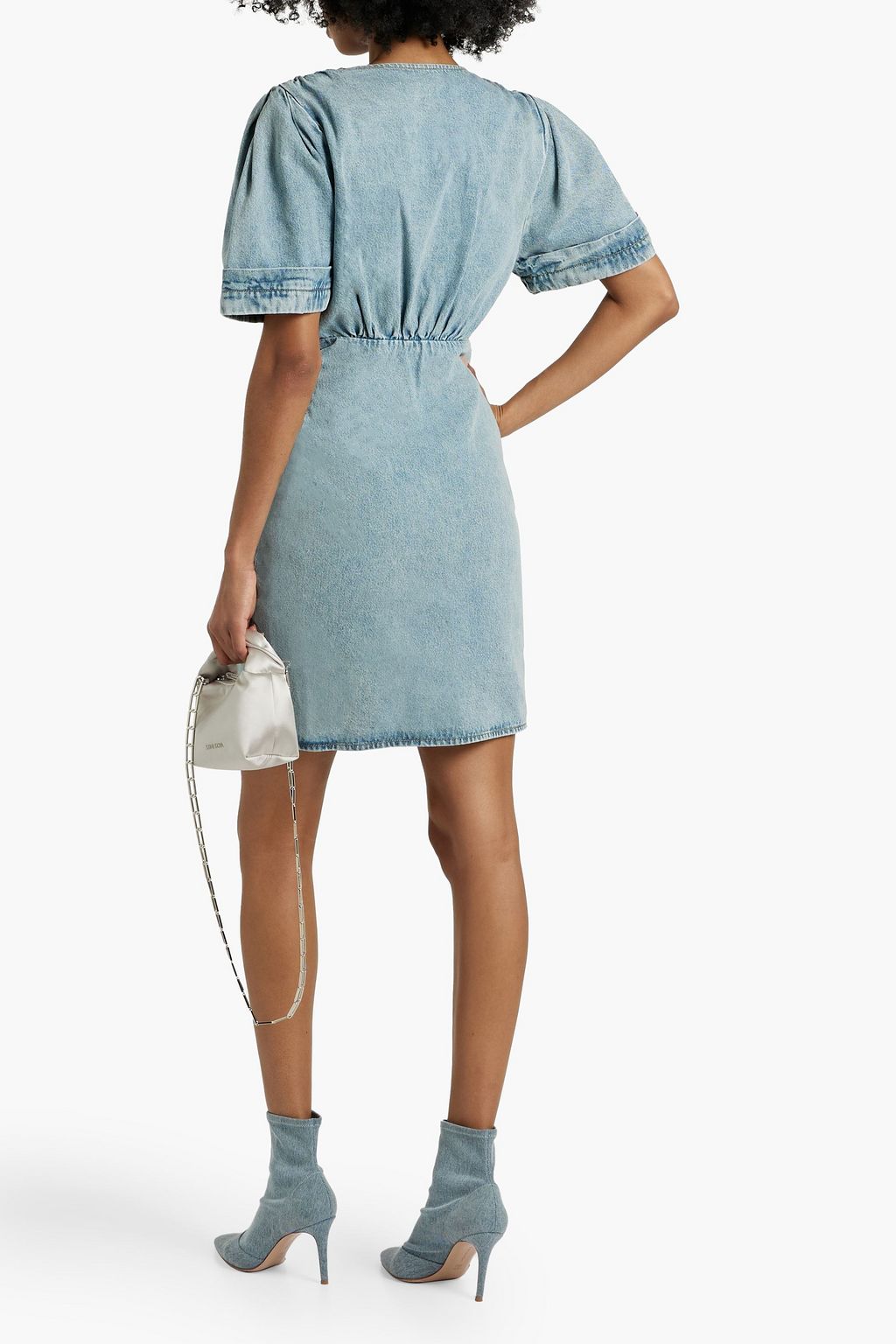 IRO Nartelle ruched denim mini dress