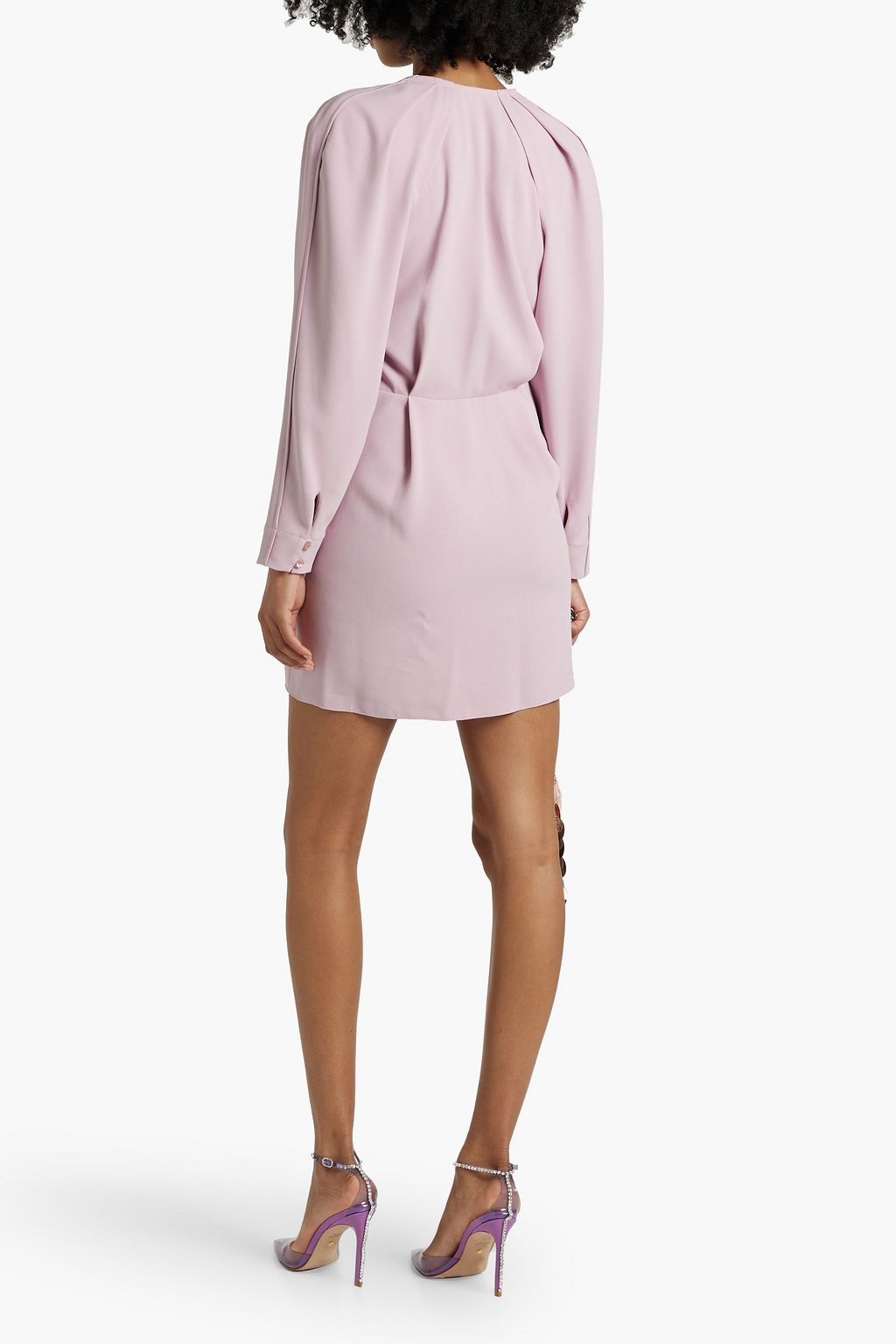 IRO Nadine wrap-effect pleated crepe mini dress