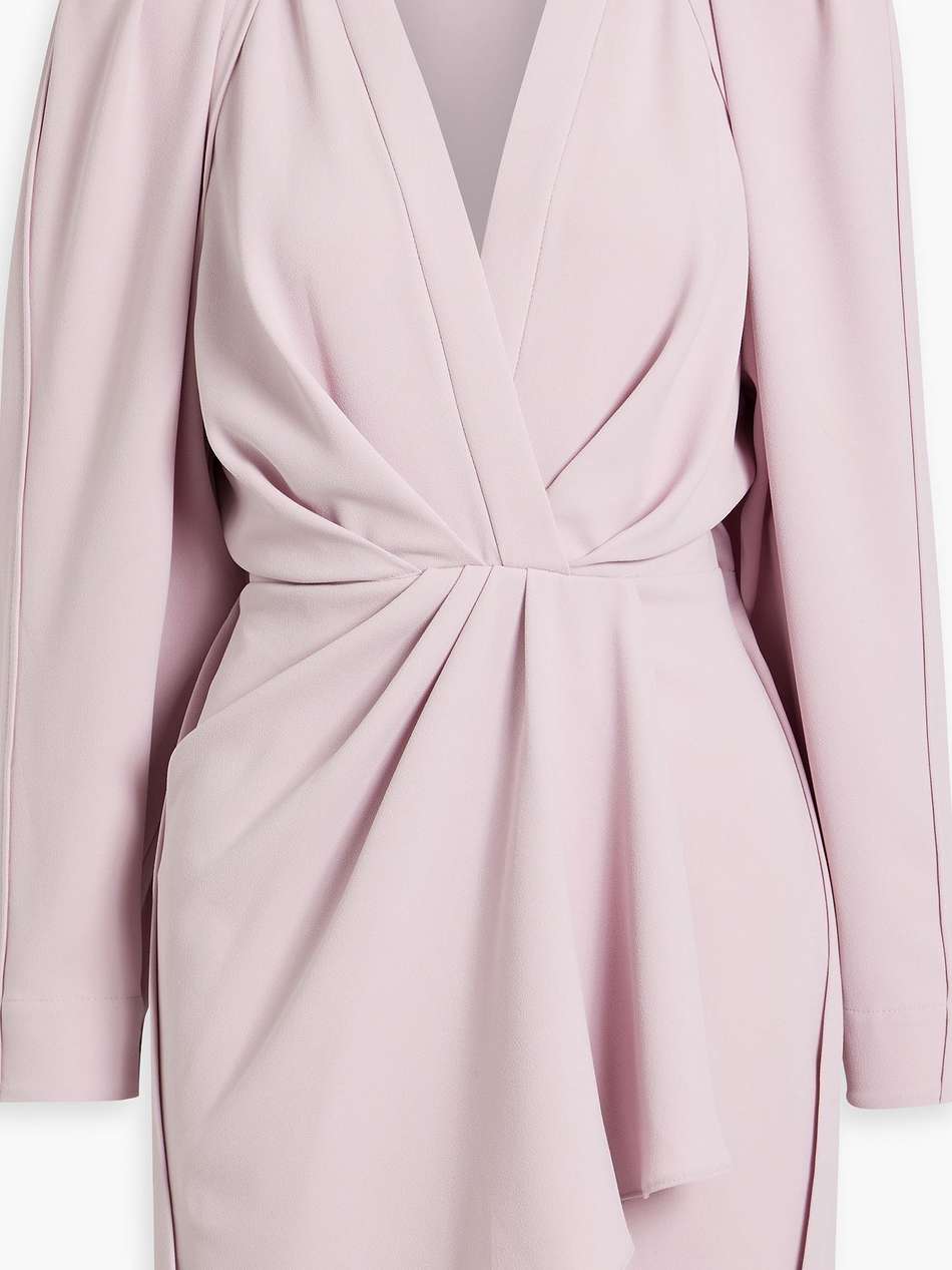 nadine wrap-effect pleated crepe mini dress