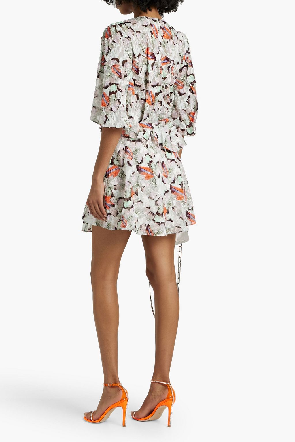 IRO Carlina wrap-effect ruffled silk and cotton-blend mini dress
