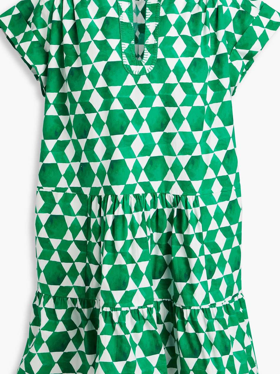 ashley printed cotton-poplin mini dress