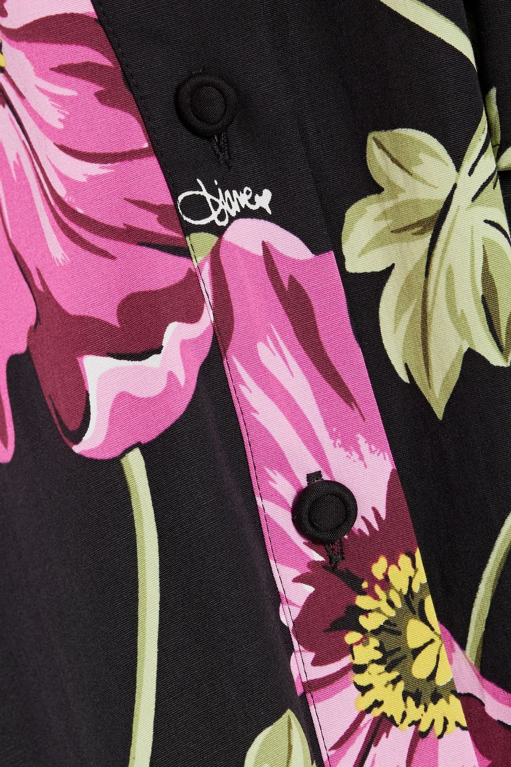 DIANE VON FURSTENBERG Blaine Hemdkleid aus Popeline aus einer Baumwollmischung mit floralem Print und Gürtel in Midilänge