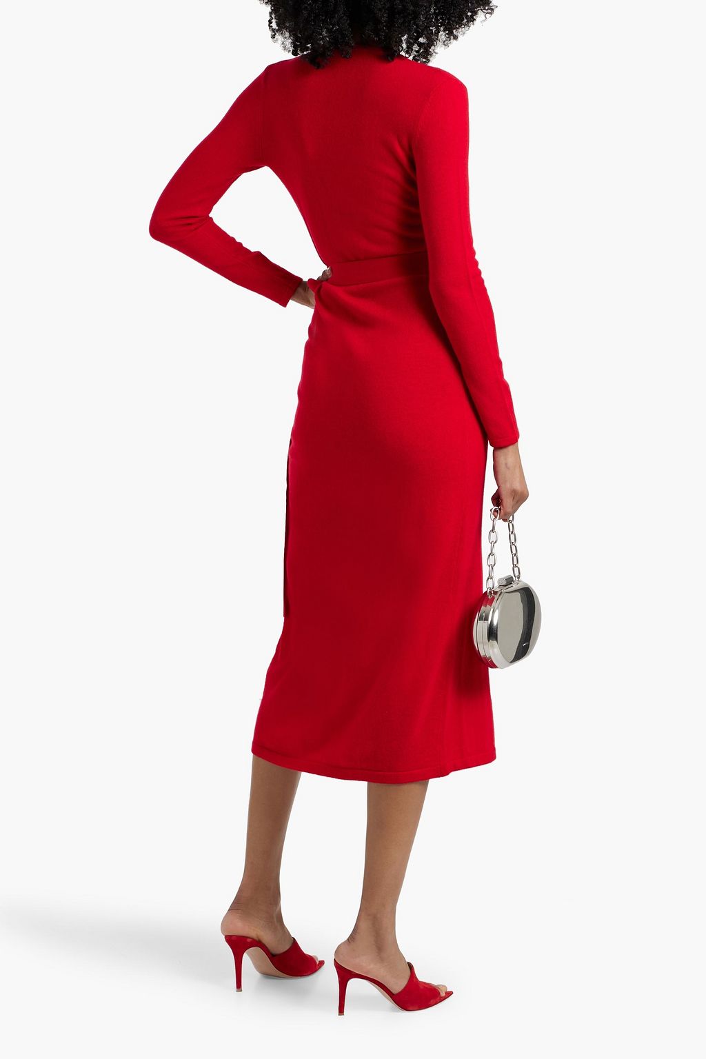 DIANE VON FURSTENBERG ウール&カシミヤ混 ミディラップドレス
