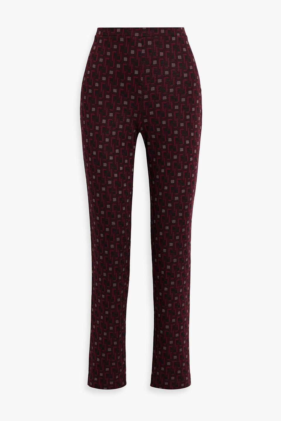 Diane Von Furstenberg Tavolara Jacquard-woven Skinny Pants In Red