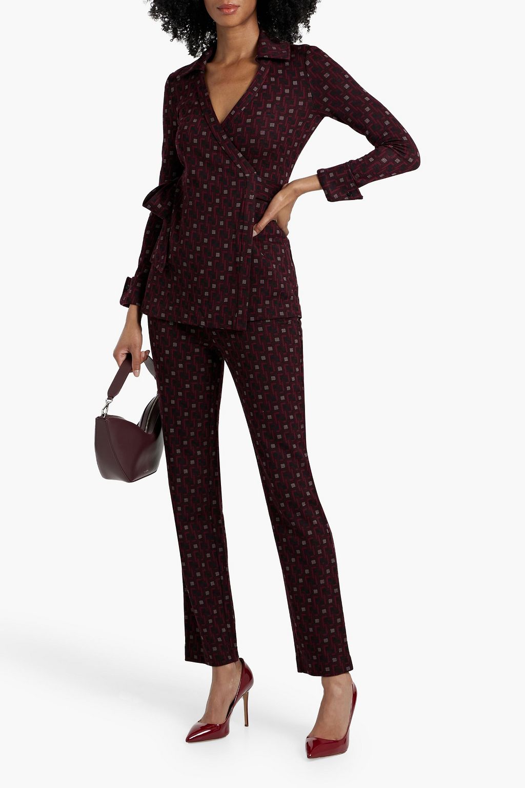 DIANE VON FURSTENBERG Sheree jacquard wrap top