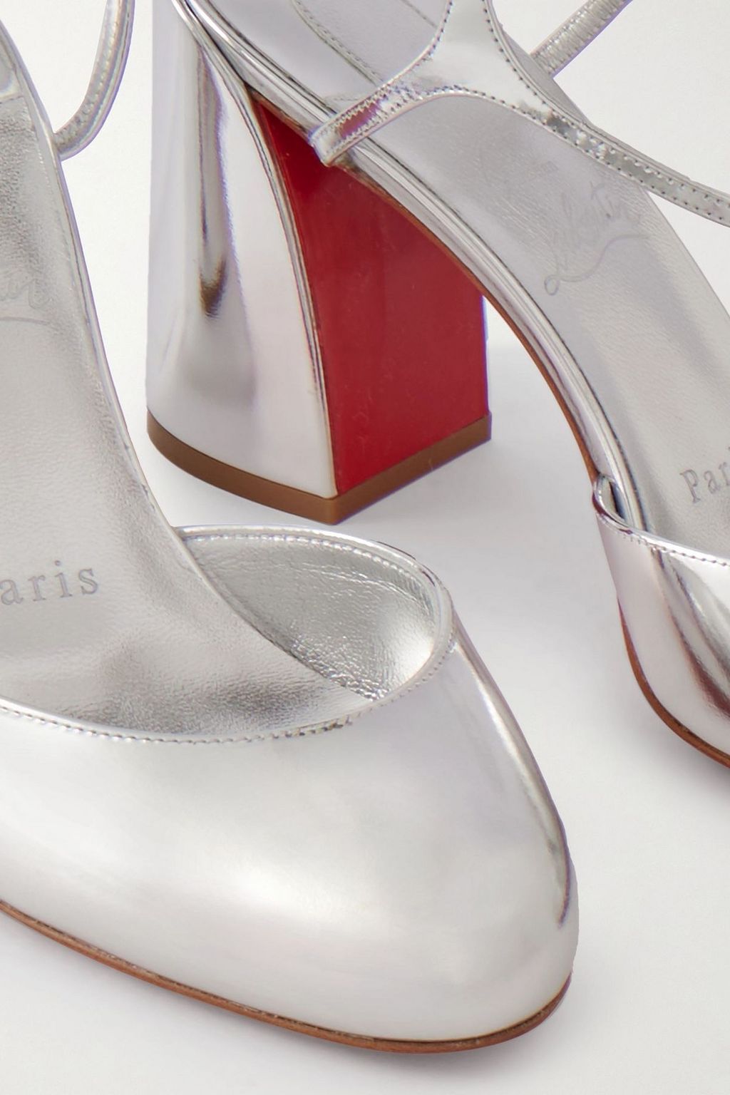 CHRISTIAN LOUBOUTIN Jane 85 metallic leather pumps