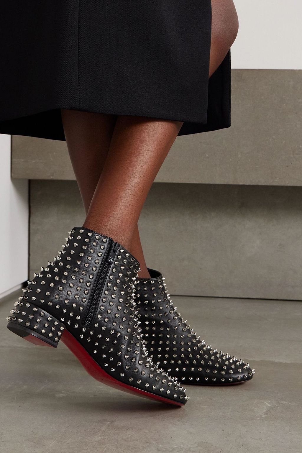 CHRISTIAN LOUBOUTIN Spikeasy studded leather ankle boots