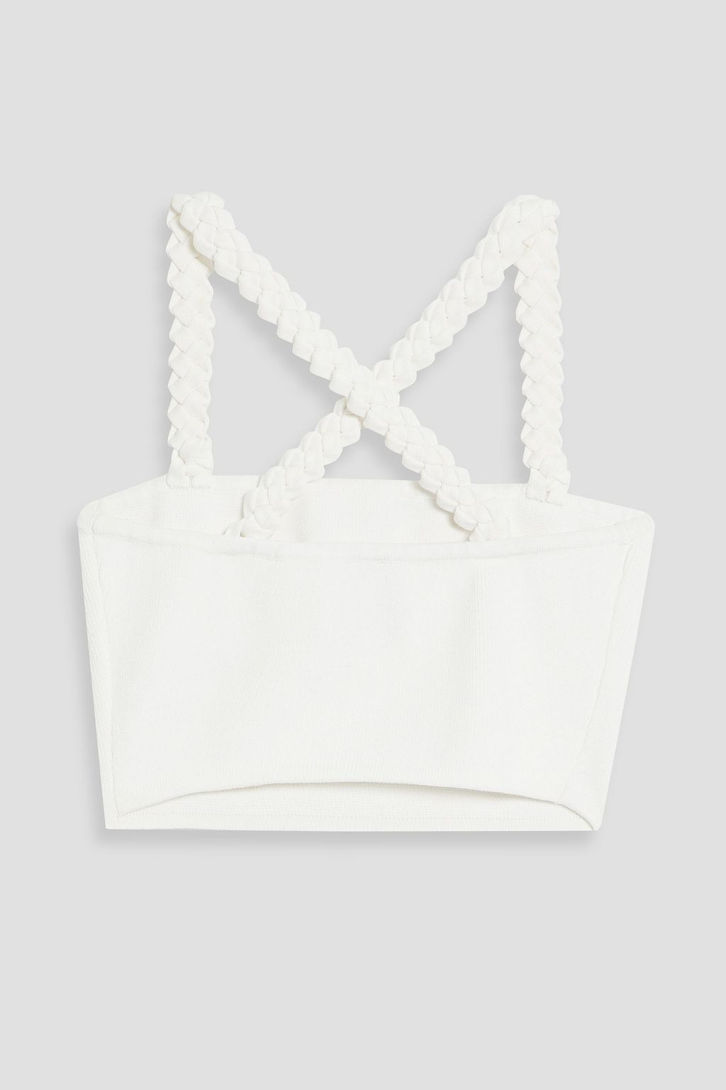 AJE. Cropped embroidered stretch-knit top
