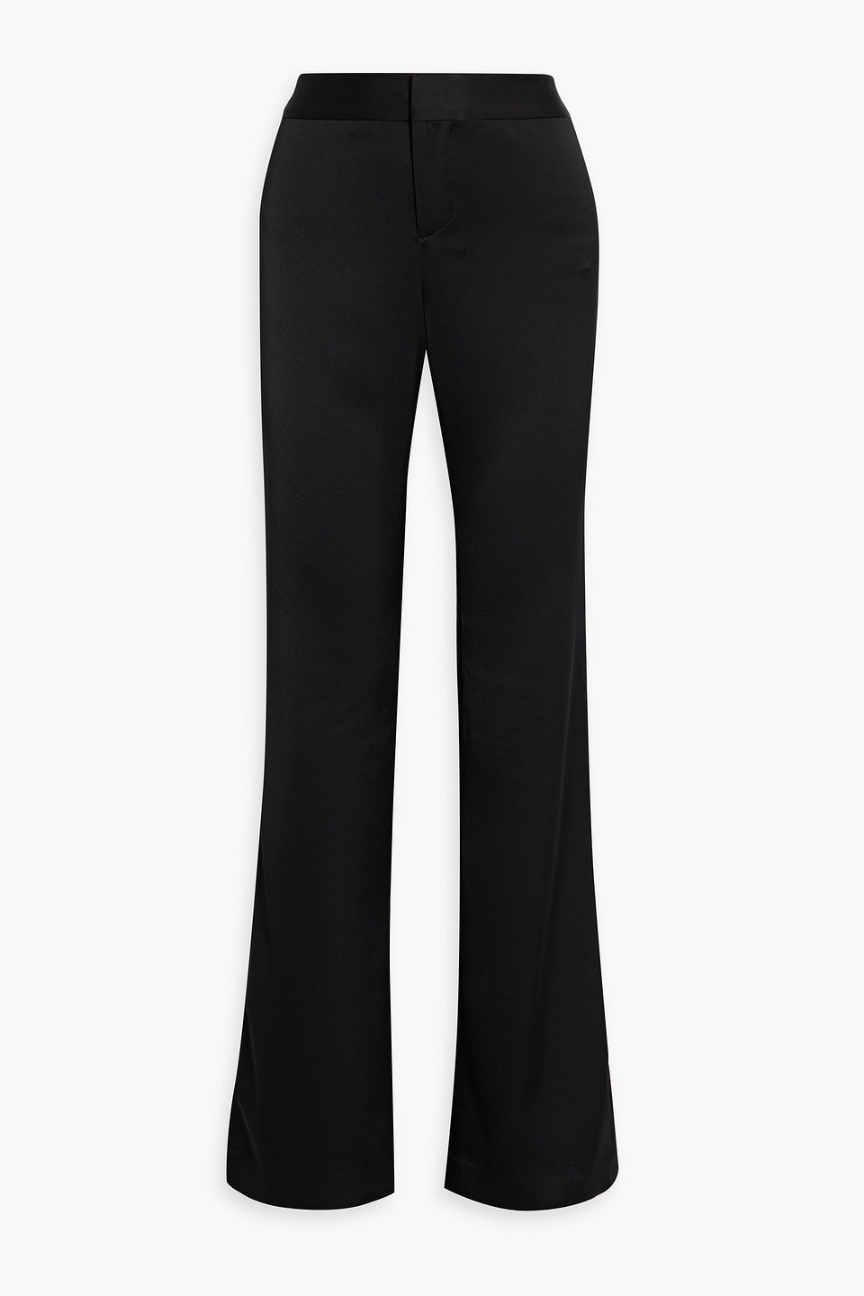 Alice And Olivia Livi Crystal-embellished Crepe Bootcut Trousers In Black