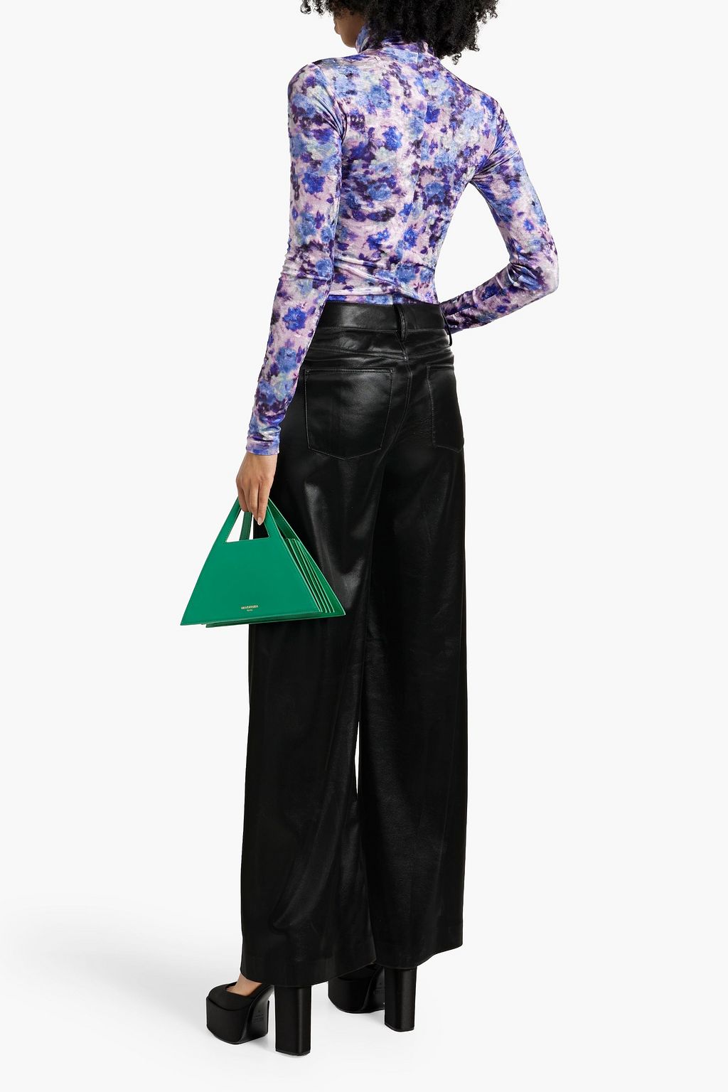 ALICE + OLIVIA 인조 가죽 와이드 레그 팬츠