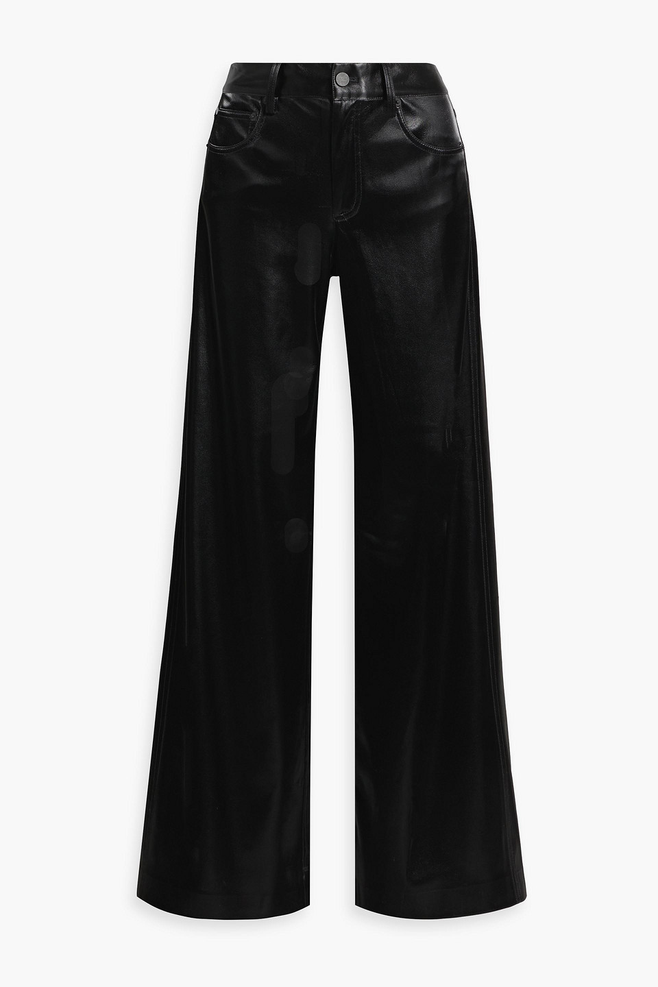 Alice And Olivia Trish Faux Leather Wide-leg Trousers In Black