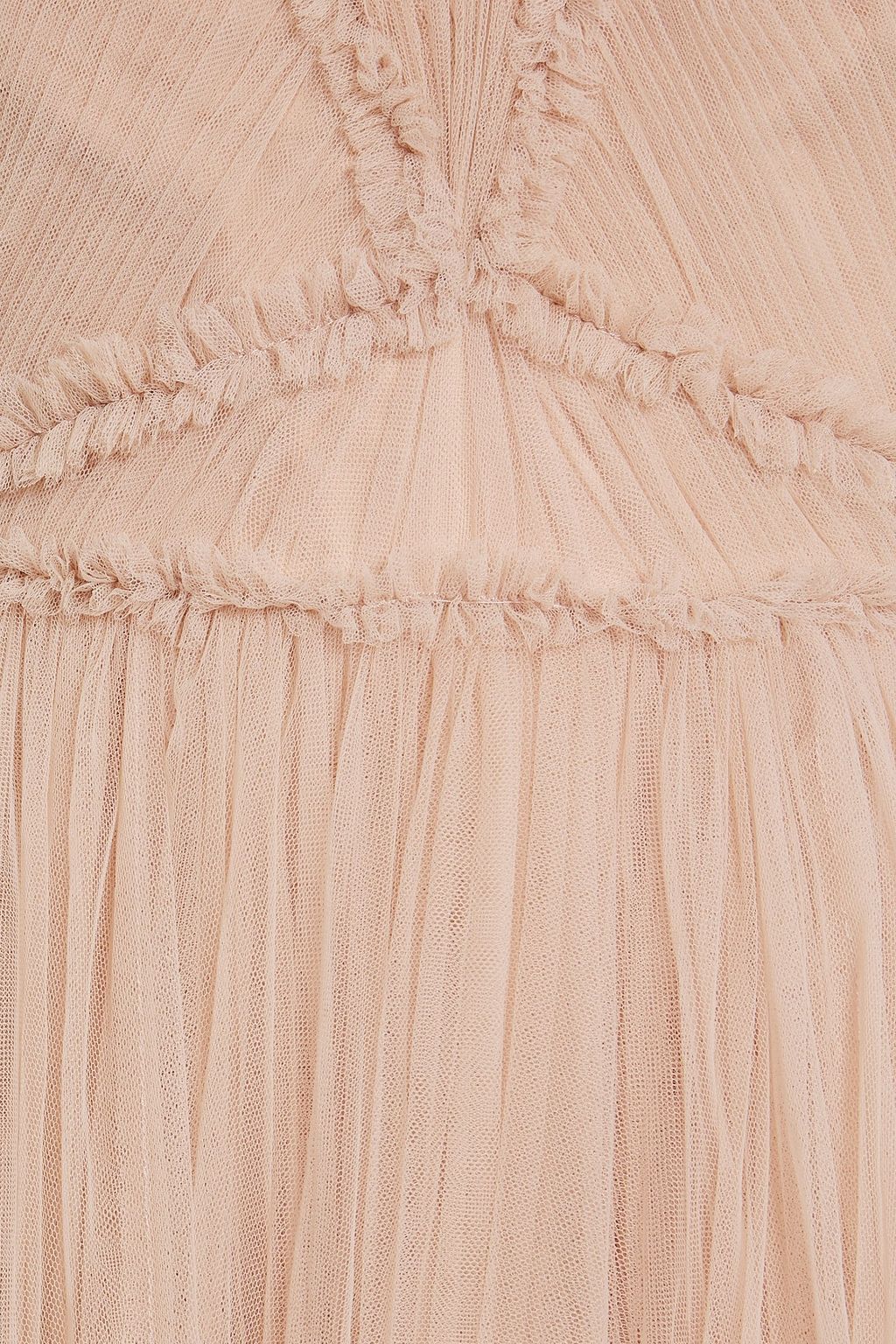 ZAC POSEN فستان سهرة من التول ومزين بكسرات