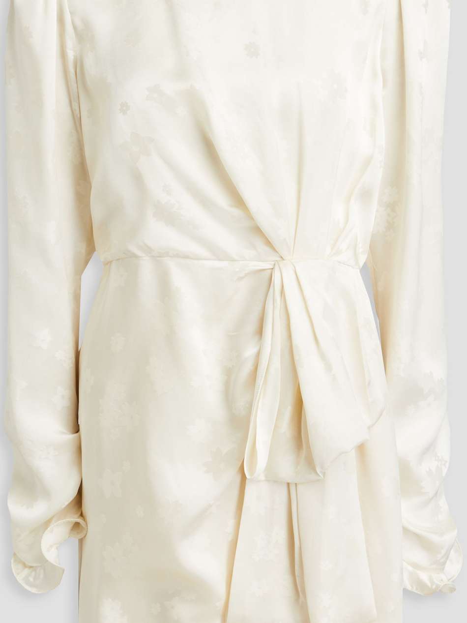 debbie draped silk-satin jacquard mini dress