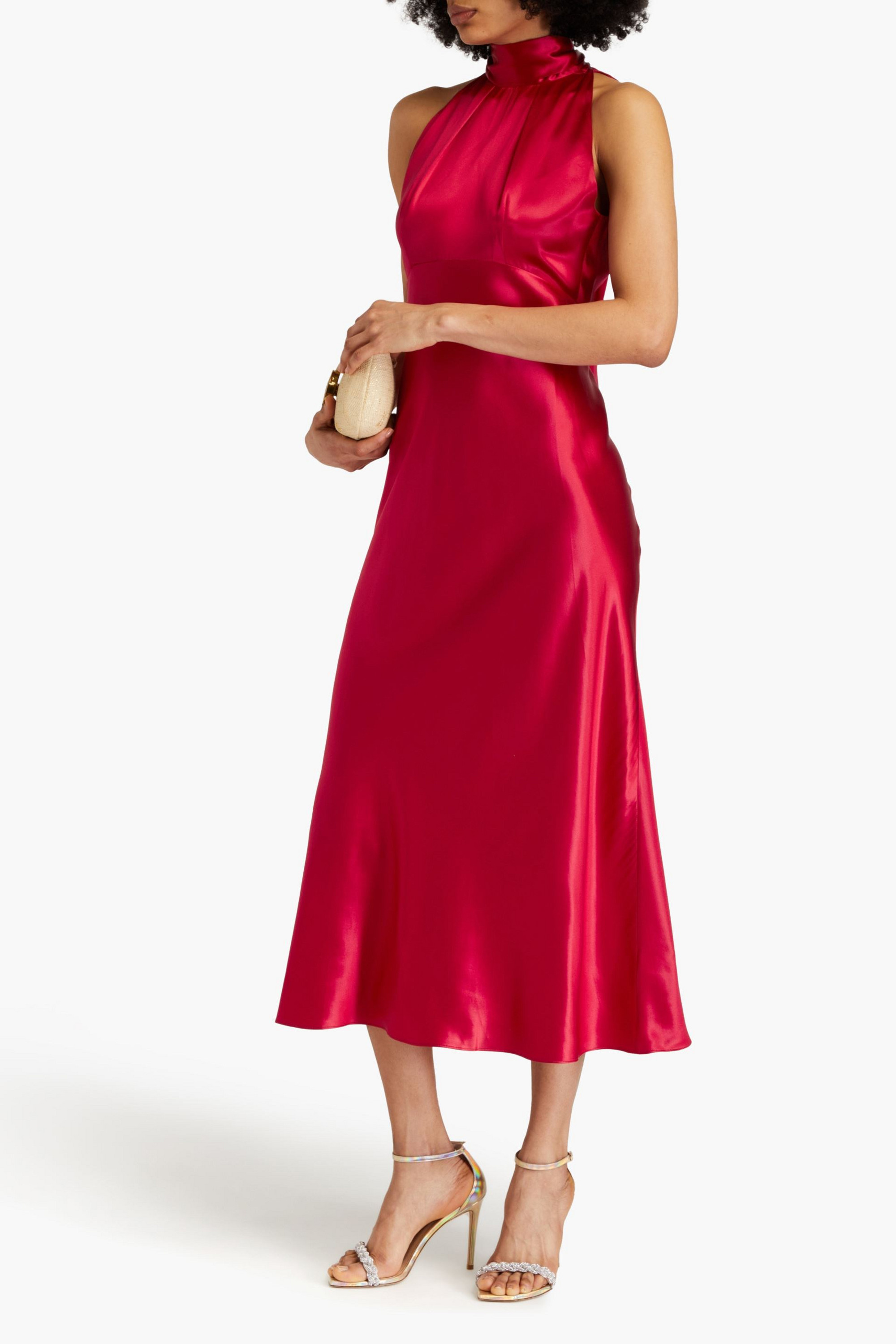 Saloni Michelle silk-satin midi dress