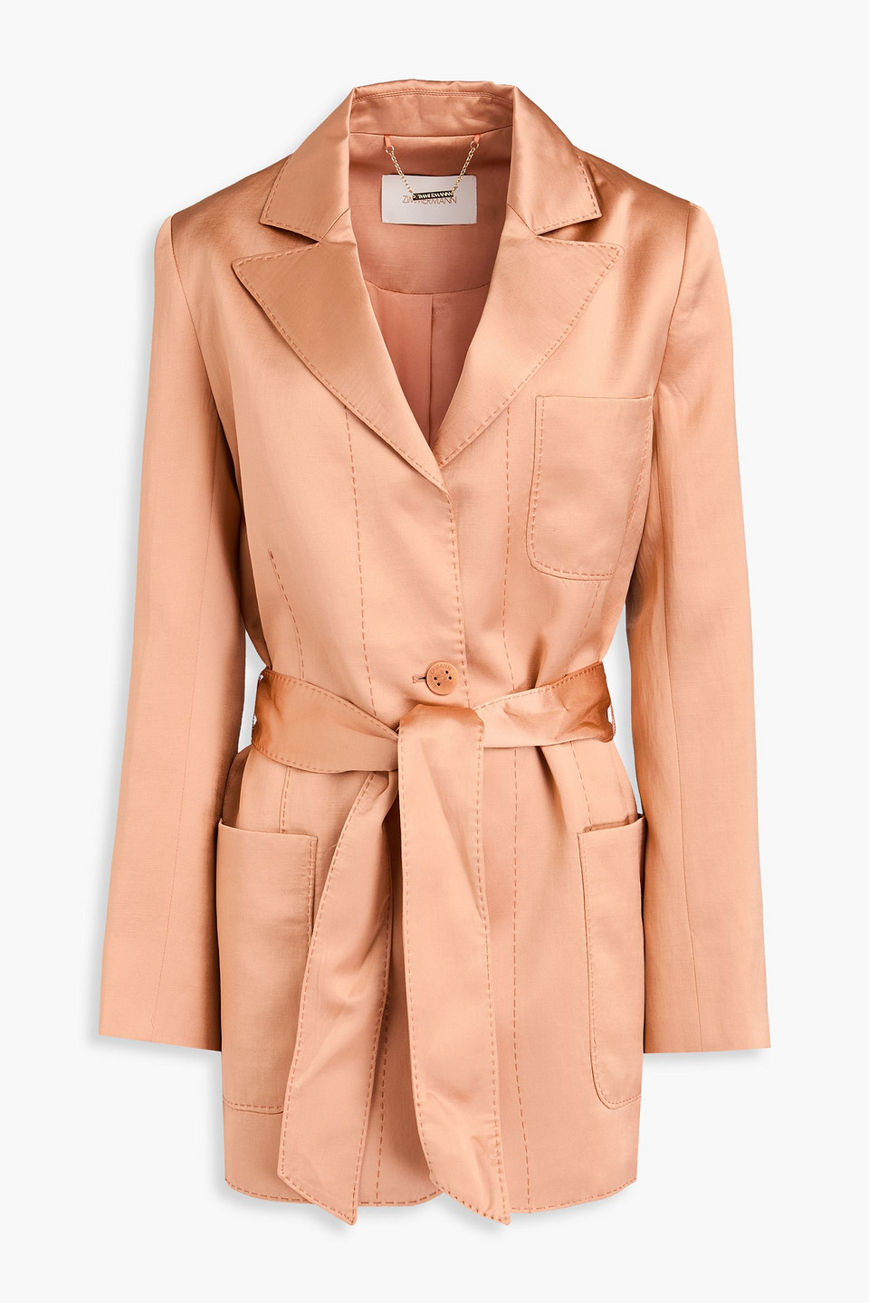 Zimmermann Shantung Blazer In Antique Rose