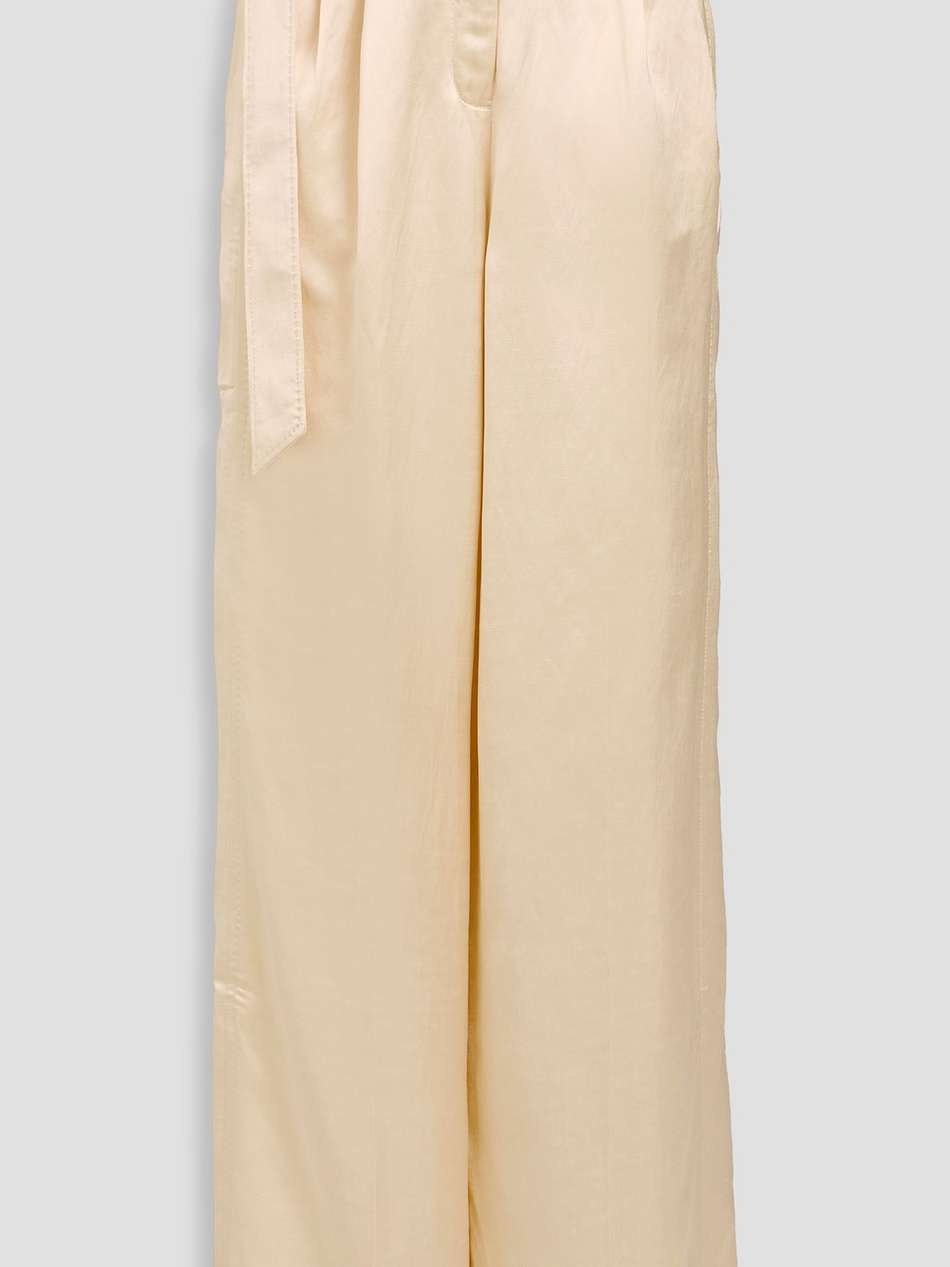 pleated shantung wide-leg pants