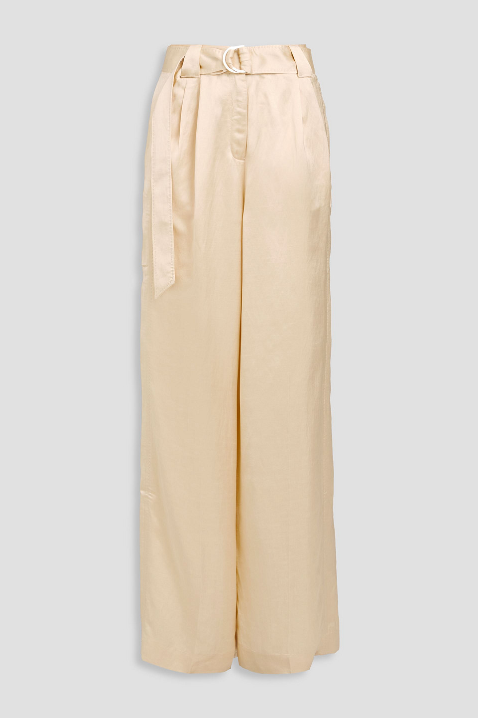 Zimmermann Pleated Shantung Wide-leg Pants In Cream