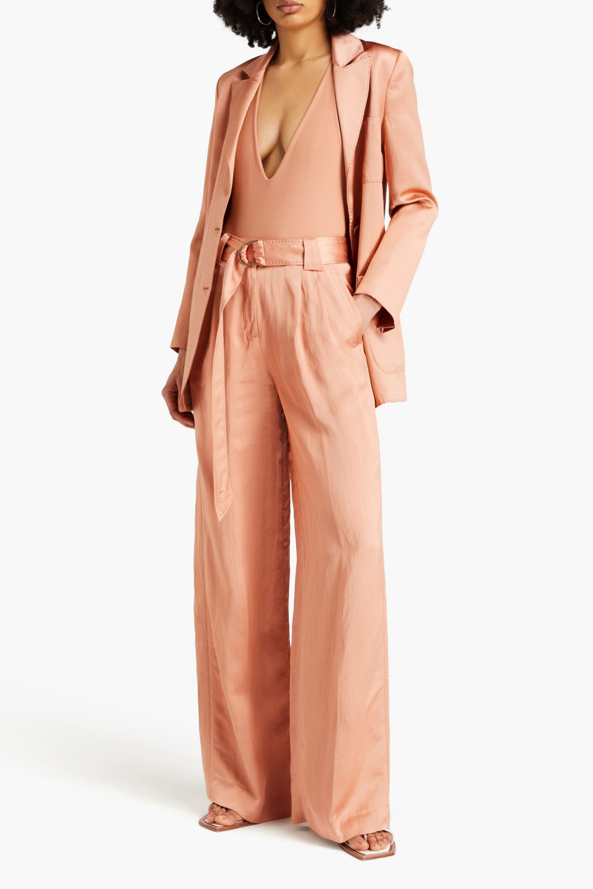 Zimmermann Belted shantung wide-leg pants