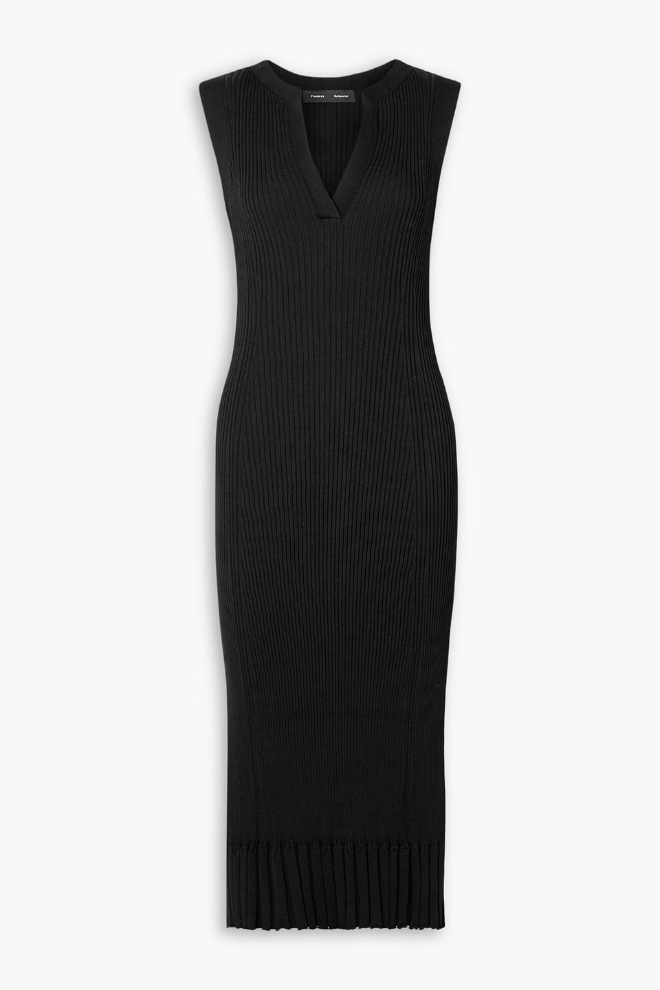 proenza schouler - tatum ribbed-knit midi dress - black - l