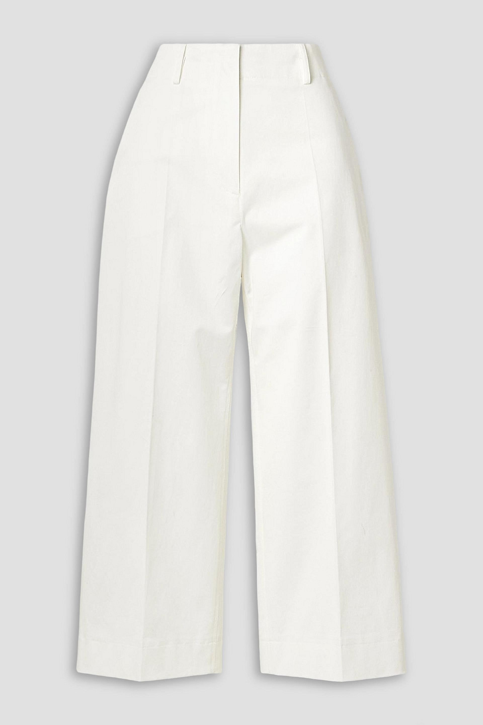 proenza schouler - amara cropped cotton-blend twill wide-leg pants - white - us 8