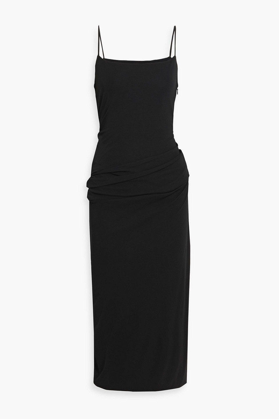 Proenza Schouler Blaire Gathered Jersey Midi Dress In Black