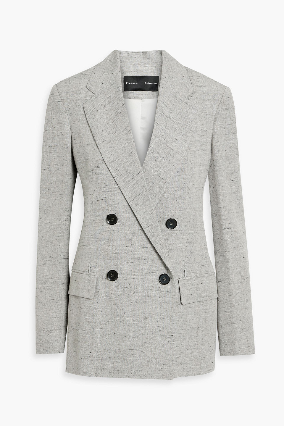 proenza schouler - hadley double-breasted tweed blazer - gray - us 4