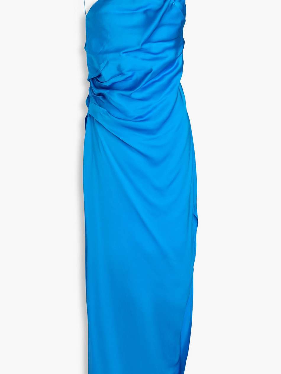 xandra draped satin maxi dress
