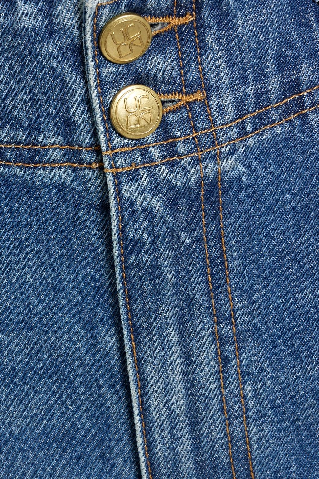 ULLA JOHNSON ハイライズ クロップド ワイドレッグジーンズ