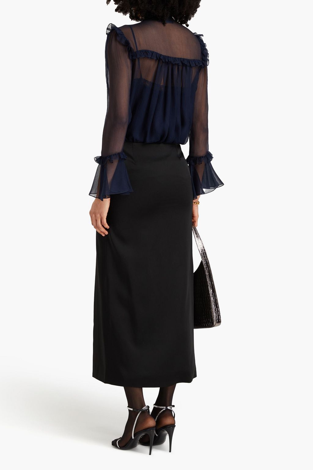 GUCCI Ruffled silk-crepon blouse