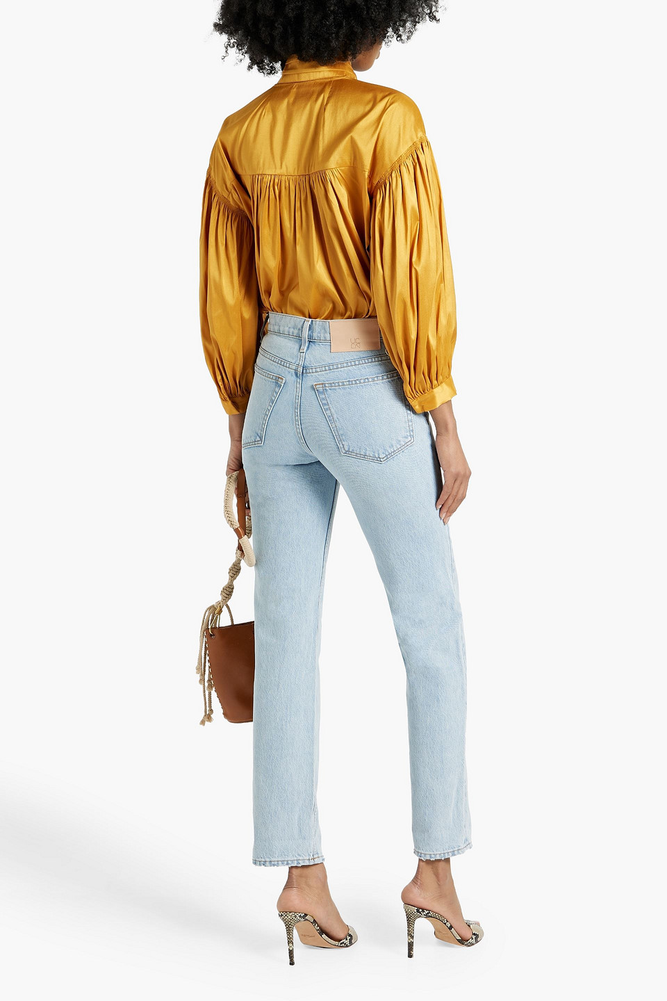 Shop Ulla Johnson Daphne High-rise Slim-leg Jeans In Hellblauer Denim