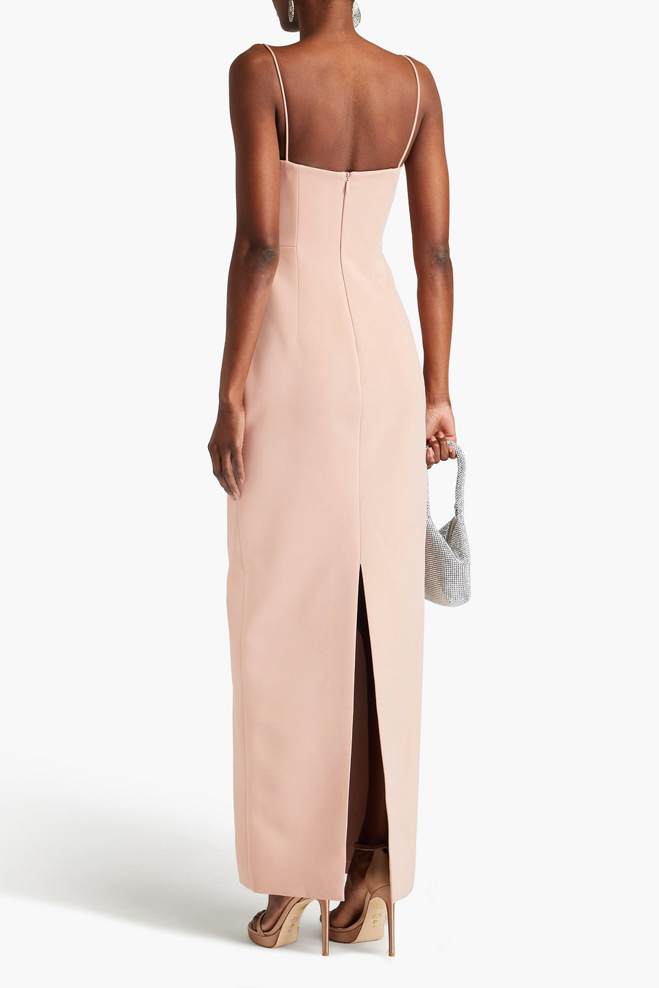 Rachel Gilbert Bodie Crepe Gown In Sand