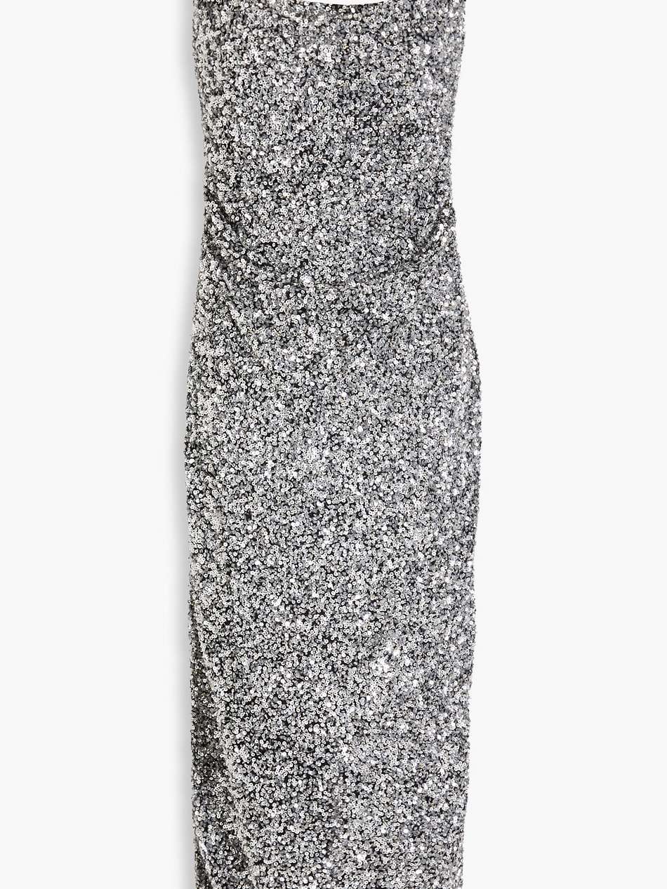 corrie draped sequined tulle midi dress