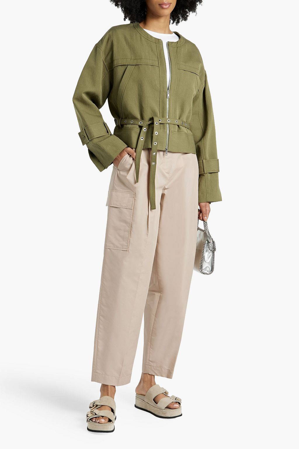 3.1 PHILLIP LIM Belted cotton and linen-blend jacket