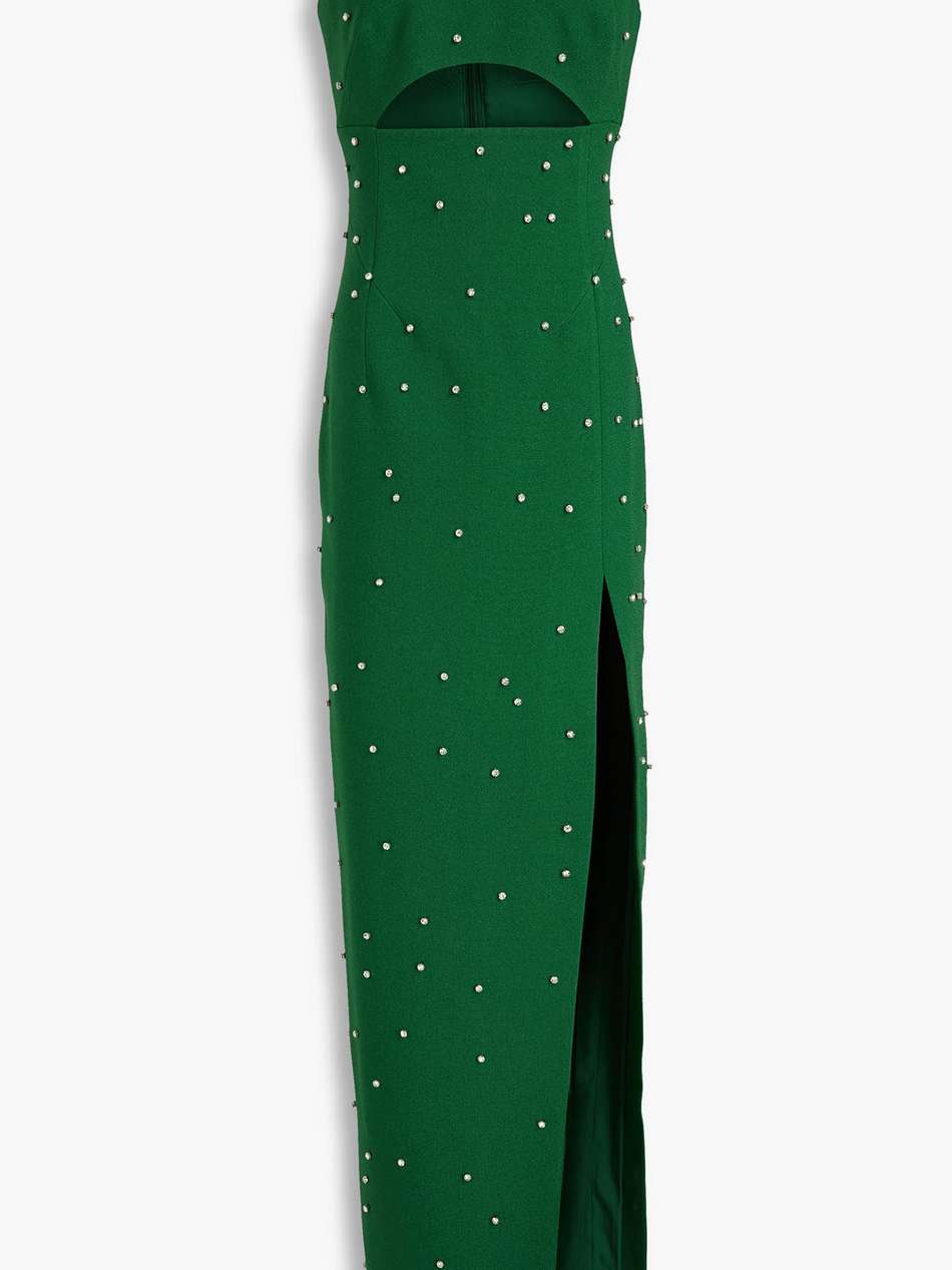 aliyah cutout crystal-embellished crepe gown