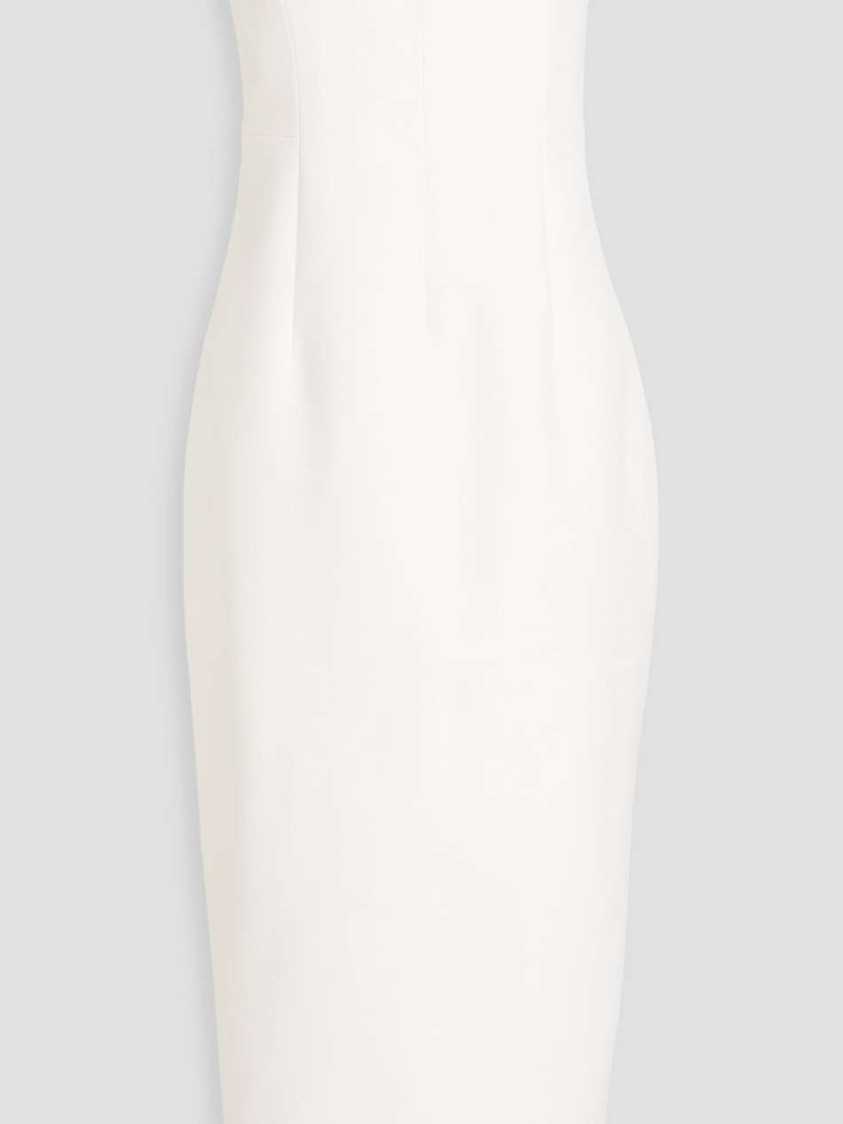 minah strapless crepe midi dress