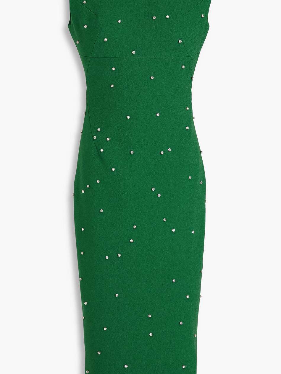 vivi crystal-embellished crepe midi dress