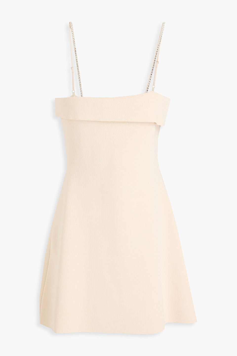 Rachel Gilbert Crystal-embellished Stretch-knit Mini Dress In Ecru