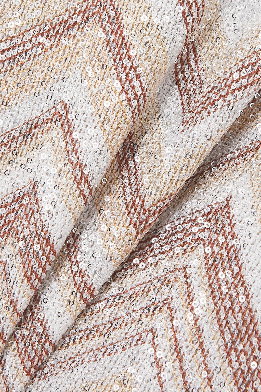 MISSONI 시퀸 장식 크로셰 니트 미니 드레스