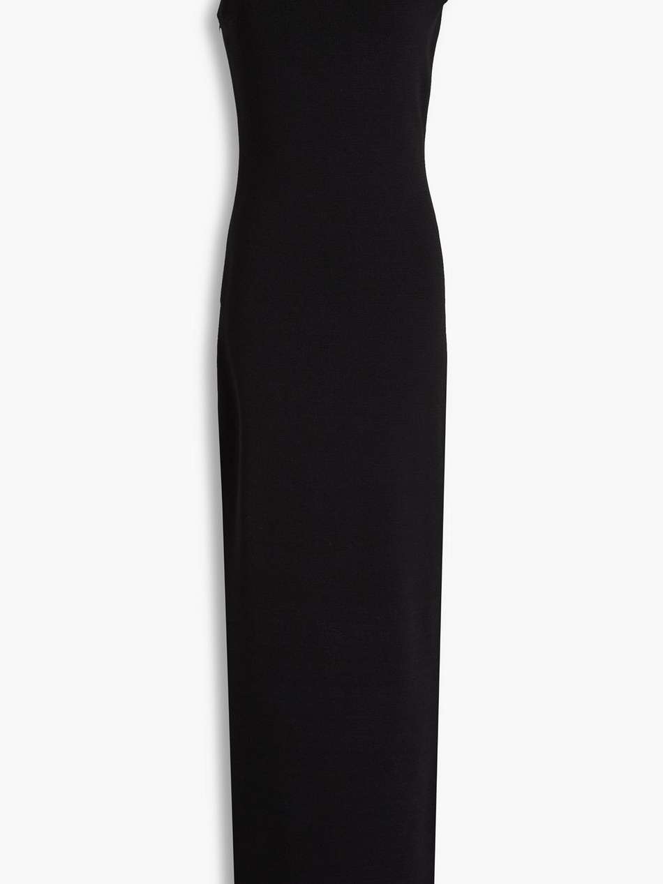 silica crystal-embellished stretch-knit gown