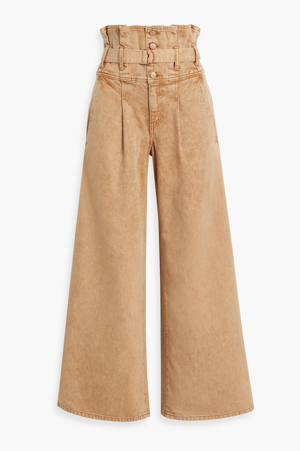 Ulla Johnson Sylvan Belted High-rise Wide-leg Jeans In Multi