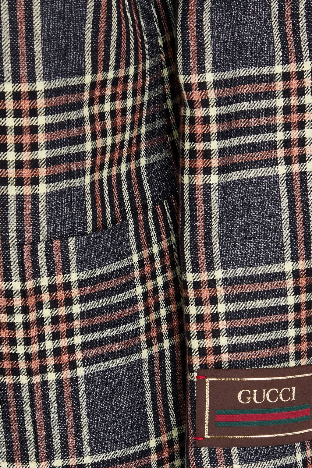GUCCI Checked linen-blend blazer