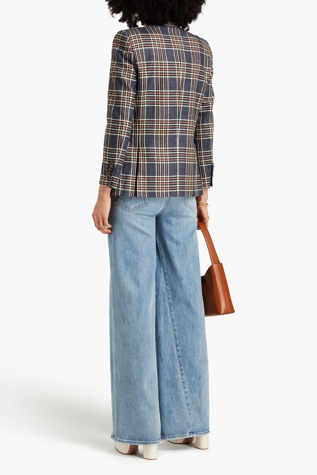 GUCCI Checked linen-blend blazer