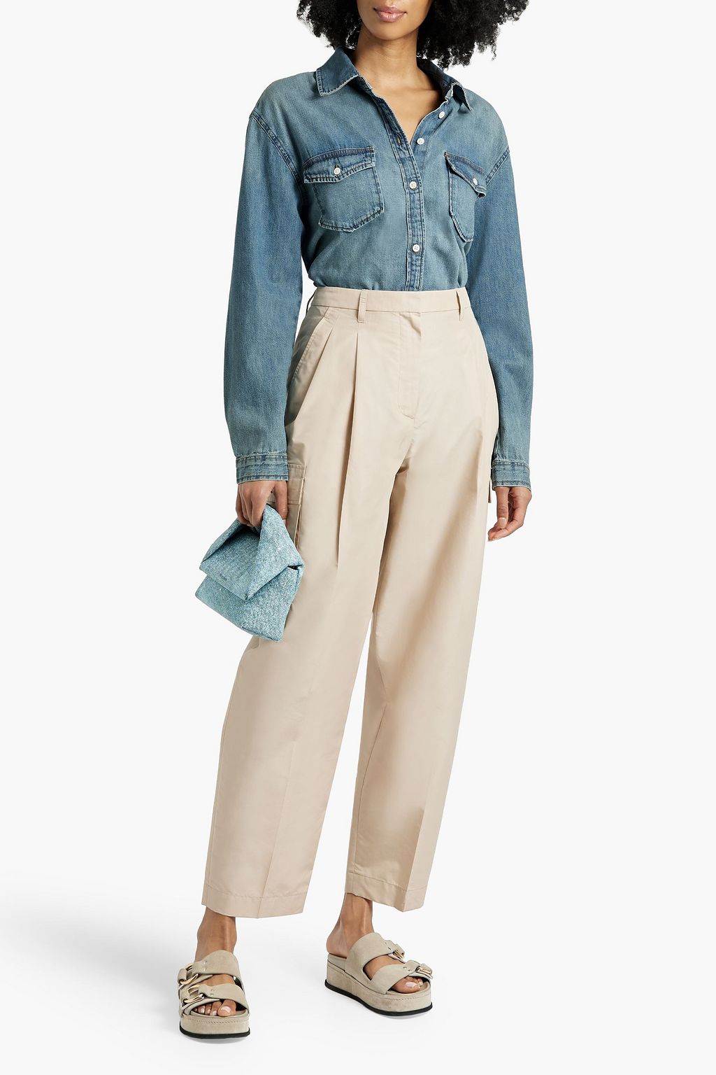 FRAME Distressed denim shirt